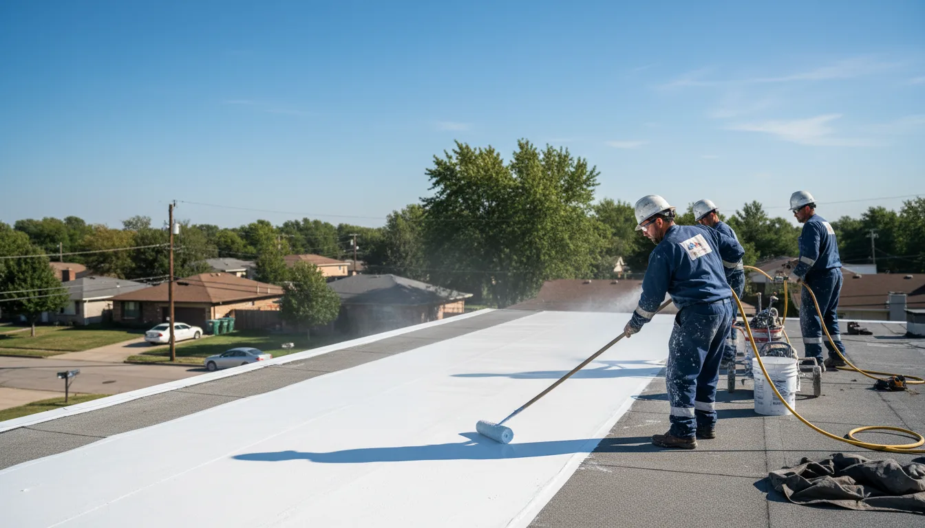 Commercial roof coating in Pleasantville, IA near me